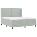 Box spring seng med hovedgærde Lysegrå 200 x 180 cm Fløjl