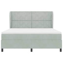 Box spring seng med hovedgærde Lysegrå 200 x 180 cm Fløjl