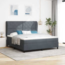 Box spring seng med hovedgærde Mørkegrå 200 x 180 cm Fløjl