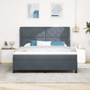 Box spring seng med hovedgærde Mørkegrå 200 x 180 cm Fløjl