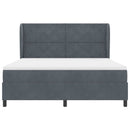 Box spring seng med hovedgærde Mørkegrå 200 x 180 cm Fløjl