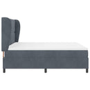 Box spring seng med hovedgærde Mørkegrå 200 x 180 cm Fløjl