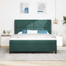 Box spring seng med hovedgærde Mørkegrøn 200 x 180 cm Fløjl