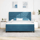 Box spring seng med hovedgærde Mørk blå 200 x 180 cm Fløjl