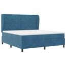 Box spring seng med hovedgærde Mørk blå 200 x 180 cm Fløjl