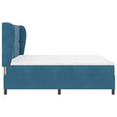 Box spring seng med hovedgærde Mørk blå 200 x 180 cm Fløjl