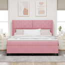 Box spring seng med hovedgærde Lyserød 200 x 180 cm Fløjl
