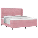 Box spring seng med hovedgærde Lyserød 200 x 180 cm Fløjl