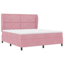 Box spring seng med hovedgærde Lyserød 200 x 180 cm Fløjl