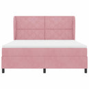 Box spring seng med hovedgærde Lyserød 200 x 180 cm Fløjl