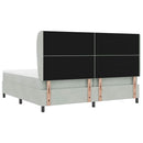 Box spring seng med hovedgærde Lysegrå 200 x 200 cm Fløjl
