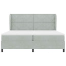 Box spring seng med hovedgærde Lysegrå 200 x 200 cm Fløjl