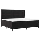 Box spring seng med hovedgærde Sort 200 x 200 cm Fløjl