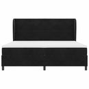 Box spring seng med hovedgærde Sort 200 x 200 cm Fløjl
