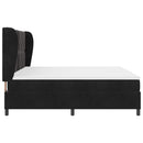Box spring seng med hovedgærde Sort 200 x 200 cm Fløjl