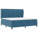 Box spring seng med hovedgærde Mørk blå 200 x 200 cm Fløjl
