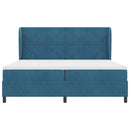 Box spring seng med hovedgærde Mørk blå 200 x 200 cm Fløjl