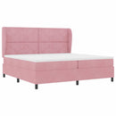 Box spring seng med hovedgærde Lyserød 200 x 200 cm Fløjl