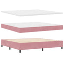 Box spring seng med hovedgærde Lyserød 200 x 200 cm Fløjl