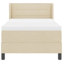 Box spring seng med hovedgærde Creme 200 x 80 cm Stof