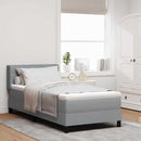 Box spring seng med hovedgærde Lysegrå 190 x 90 cm Stof