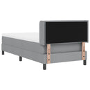 Box spring seng med hovedgærde Lysegrå 190 x 90 cm Stof