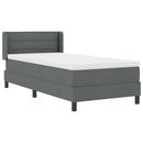 Box spring seng med pude Mørkegrå 190 x 90 cm Stof