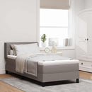 Box spring seng med hovedgærde Gråbrun 190 x 90 cm Stof