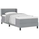 Box spring seng med hovedgærde Lysegrå 200 x 90 cm Stof