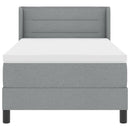 Box spring seng med hovedgærde Lysegrå 200 x 90 cm Stof