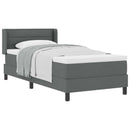 Box spring seng med hovedgærde Mørkegrå 200 x 90 cm Stof