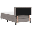 Box spring seng med hovedgærde Gråbrun 200 x 90 cm Stof