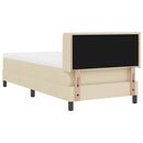 Box spring seng med hovedgærde Creme 200 x 100 cm Stof