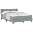 Box spring seng med hovedgærde Lysegrå 190 x 140 cm Stof