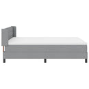 Box spring seng med hovedgærde Lysegrå 190 x 140 cm Stof