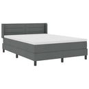 Box spring seng med hovedgærde Mørkegrå 190 x 140 cm Stof