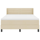 Box spring seng med hovedgærde Creme 190 x 140 cm Stof