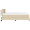 Box spring seng med hovedgærde Creme 190 x 140 cm Stof