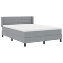 Box spring seng med hovedgærde Lysegrå 200 x 160 cm Stof