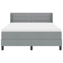 Box spring seng med hovedgærde Lysegrå 200 x 160 cm Stof