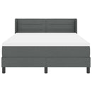 Box spring seng med hovedgærde Mørkegrå 200 x 160 cm Stof