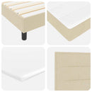 Box spring seng med hovedgærde Creme 200 x 160 cm Stof