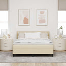 Box spring seng med hovedgærde Creme 200 x 160 cm Stof