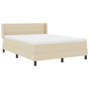 Box spring seng med hovedgærde Creme 200 x 160 cm Stof