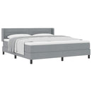 Box spring seng med hovedgærde Lysegrå 200 x 180 cm Stof