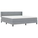 Box spring seng med hovedgærde Lysegrå 200 x 180 cm Stof