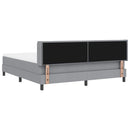 Box spring seng med hovedgærde Lysegrå 200 x 180 cm Stof