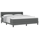 Box spring seng med hovedgærde Mørkegrå 200 x 180 cm Stof