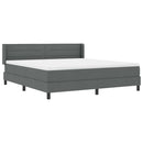 Box spring seng med hovedgærde Mørkegrå 200 x 180 cm Stof