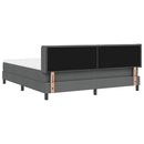 Box spring seng med hovedgærde Mørkegrå 200 x 180 cm Stof